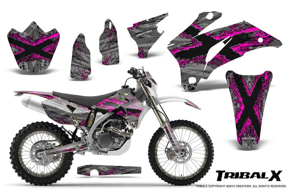 Yamaha WR 250-450 07-10 Graphics Kit TribalX Pink Silver NP Rims